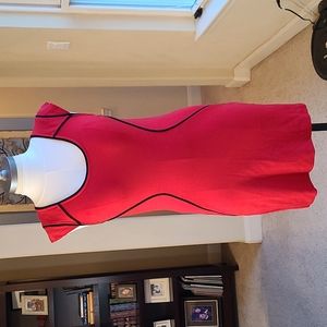 Sexy Red Dress with black piping and zipper back, Express 10